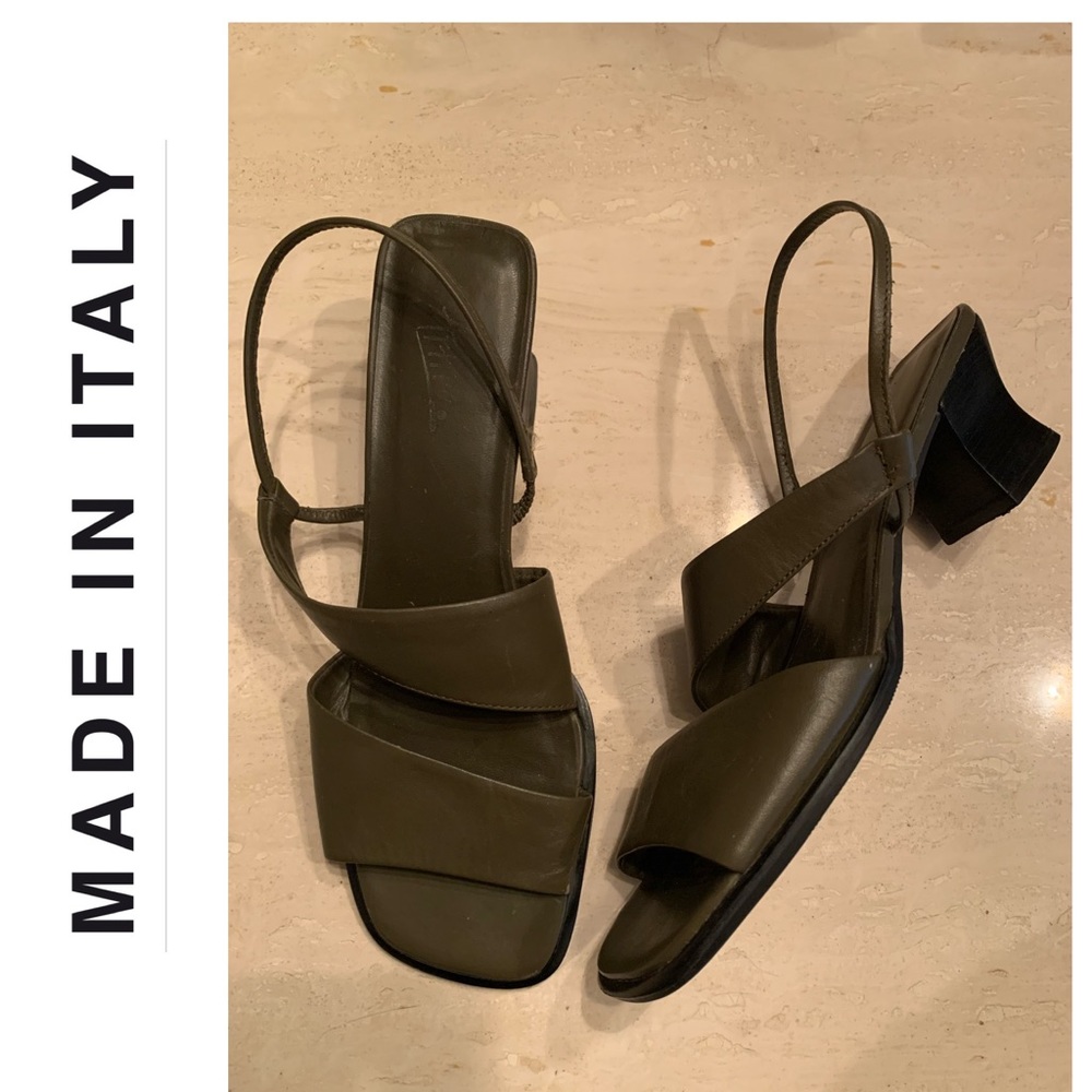 Olive leather strap shoes ✨beautiful✨